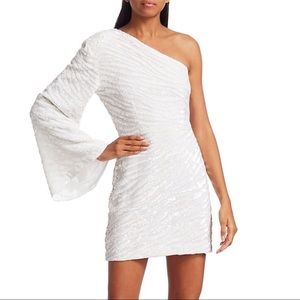 RETROFÊTE Gloria Zebra Sequin One-Sleeve Dress HTF